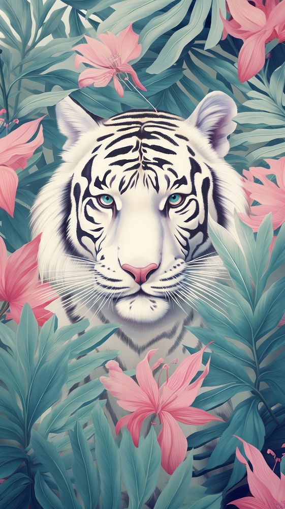 Wallpaper white tiger backgrounds wildlife animal.