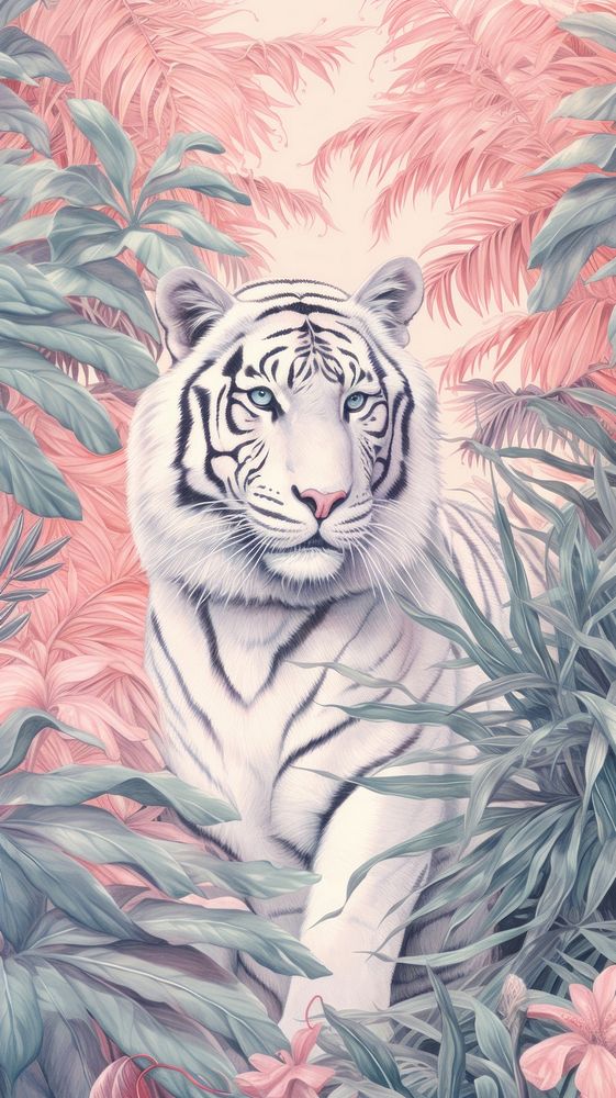 Wallpaper white tiger backgrounds wildlife animal.
