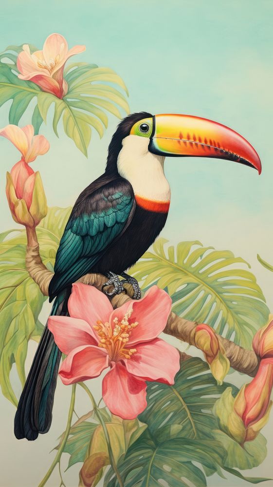 Wallpaper toucan animal bird beak.