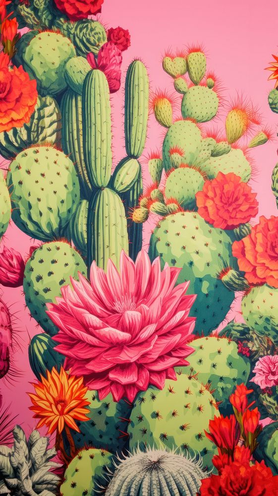 Wallpaper cactus flower plant representation.