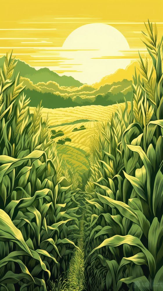 Wallpaper corn field agriculture landscape sunlight.