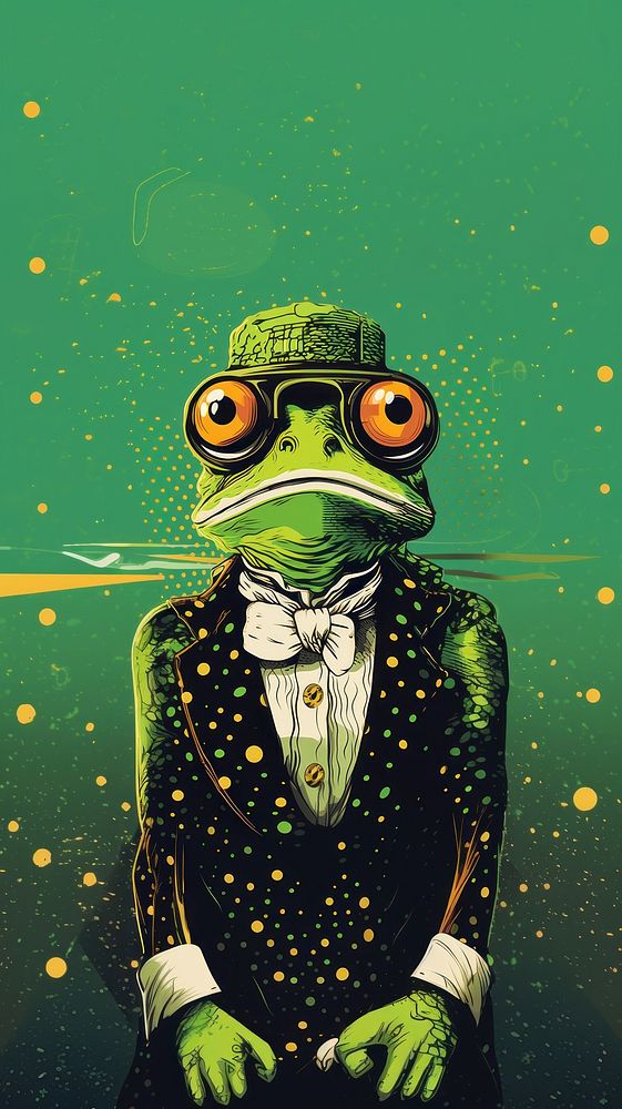 Wallpaper frog futuristic portrait cartoon green.