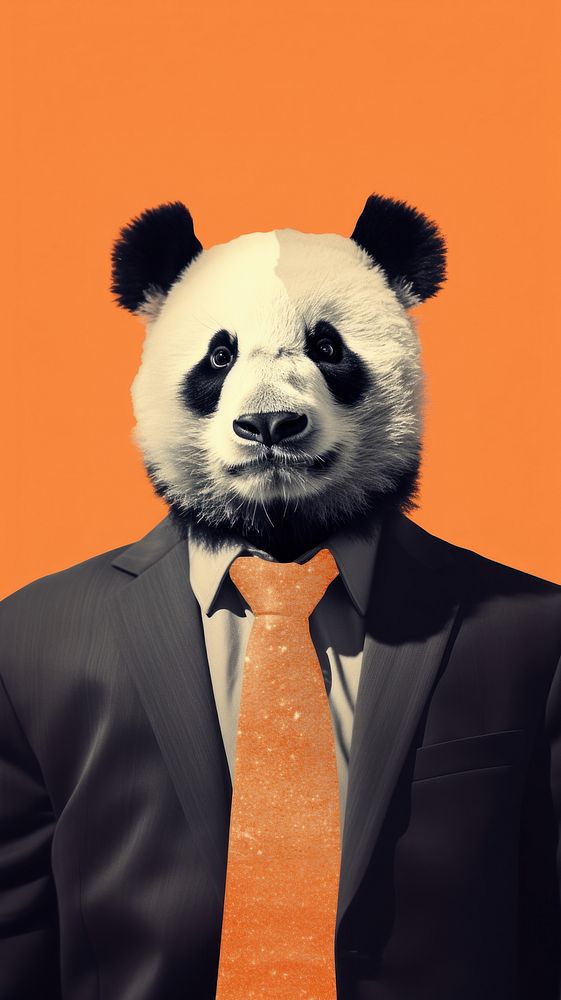 Wallpaper panda on tie wildlife animal mammal.