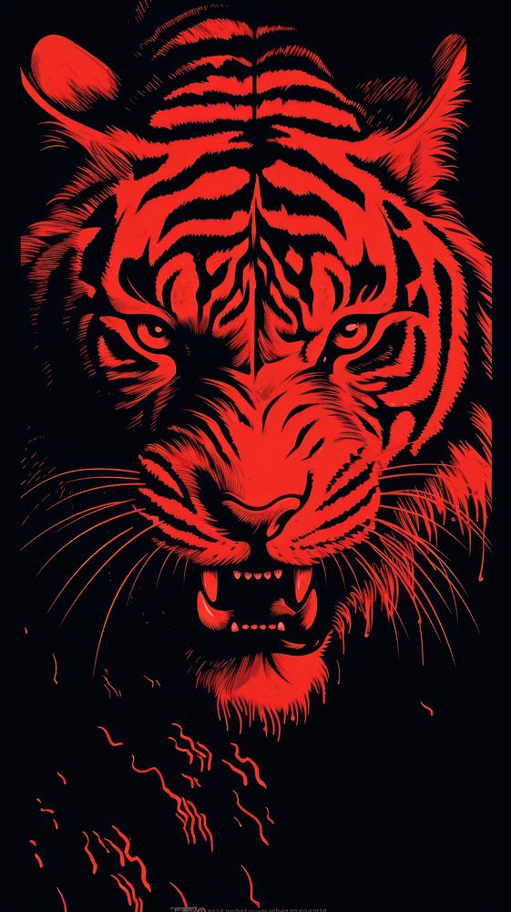Wallpaper tiger creativity carnivora darkness.