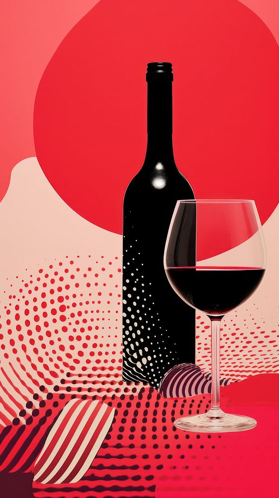 Wallpaper wine bottle glass drink.