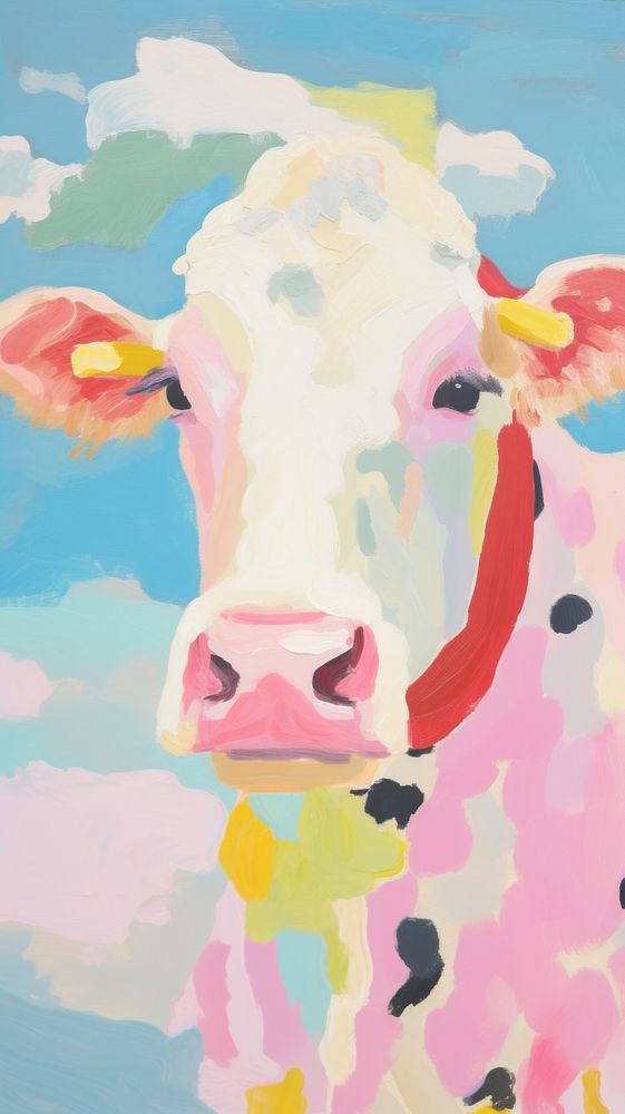 Cow livestock painting cartoon.