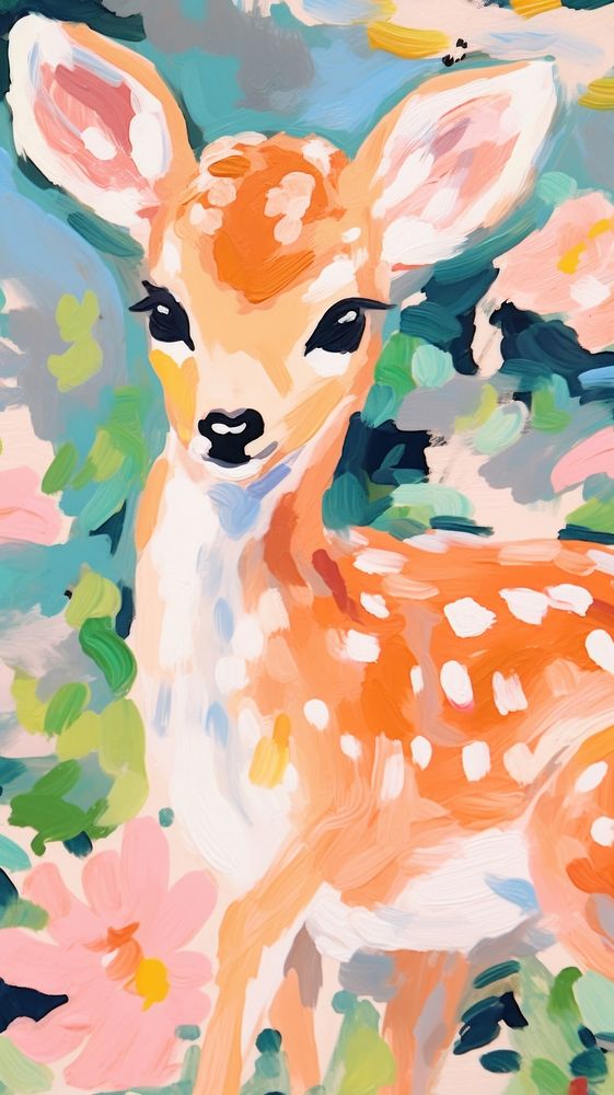 Cute deer art backgrounds painting.