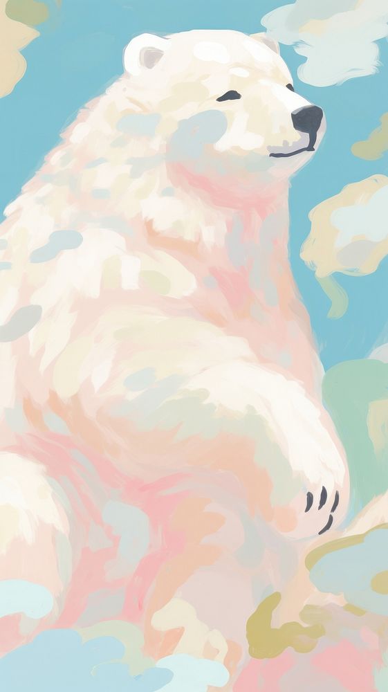 Cute polar bear backgrounds abstract painting.