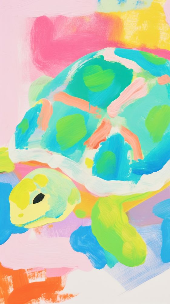 Cute turtle painting art backgrounds.