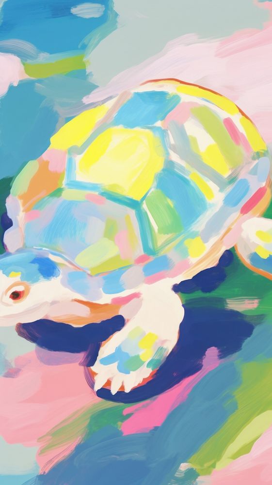 Cute turtle painting art backgrounds.