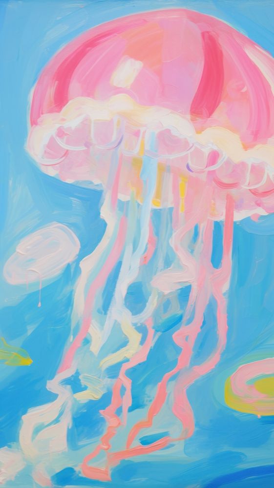 Jellyfish painting invertebrate transparent.