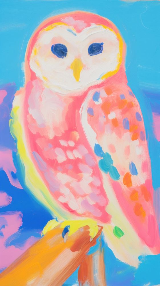 Owl painting art cartoon.