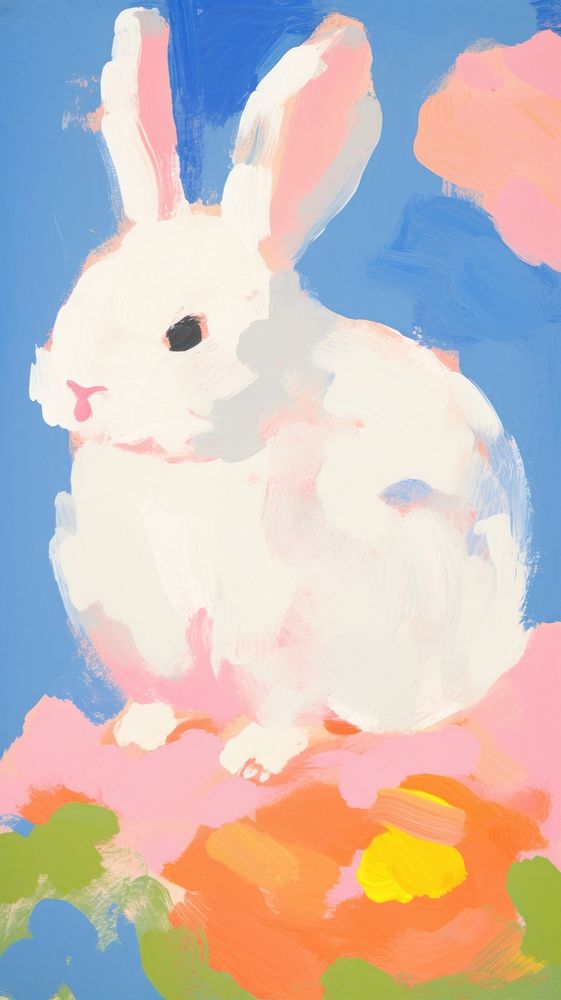 Rabbit art painting cartoon.