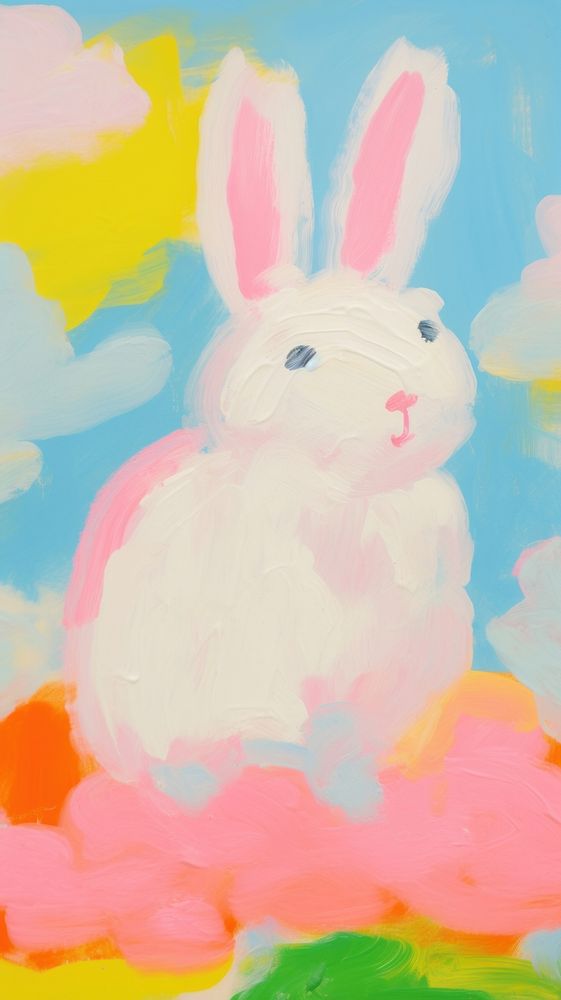 Rabbit painting art backgrounds.