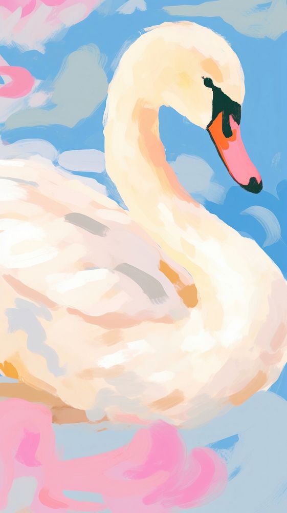 Swan backgrounds painting cartoon.