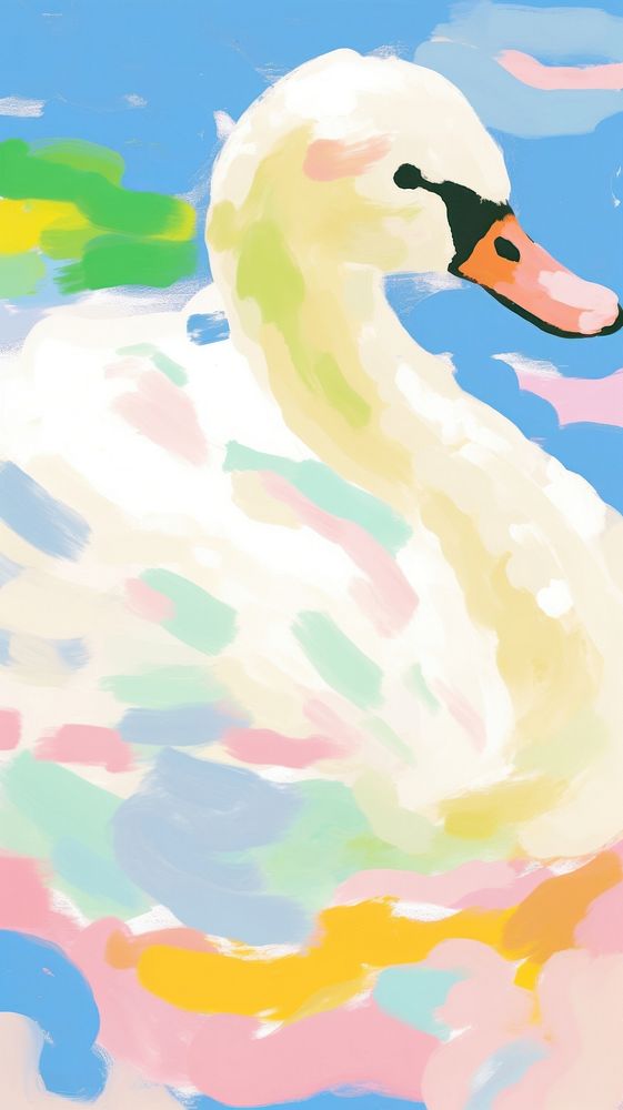 Swan backgrounds painting cartoon.