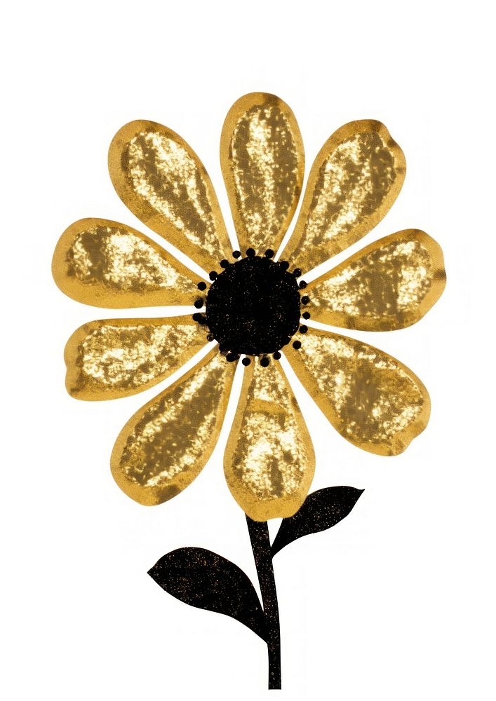 Wildflower shape ripped paper sunflower jewelry brooch.