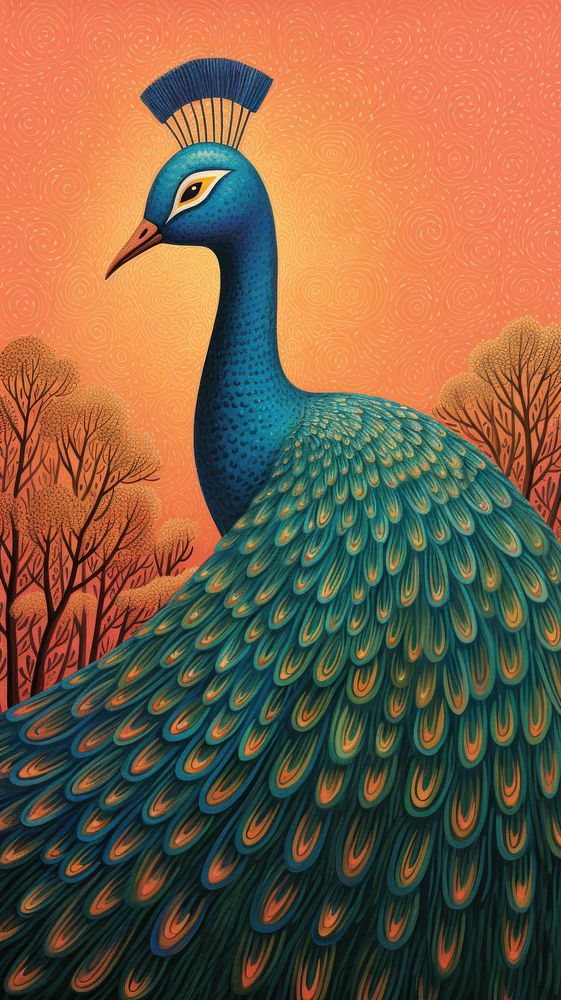 Peacock animal bird art.