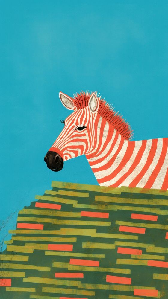 Zebra animal mammal red.
