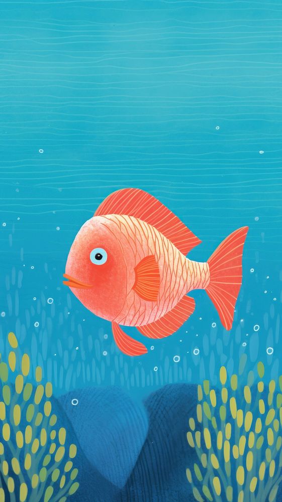 Cute fish in the ocean animal red underwater.