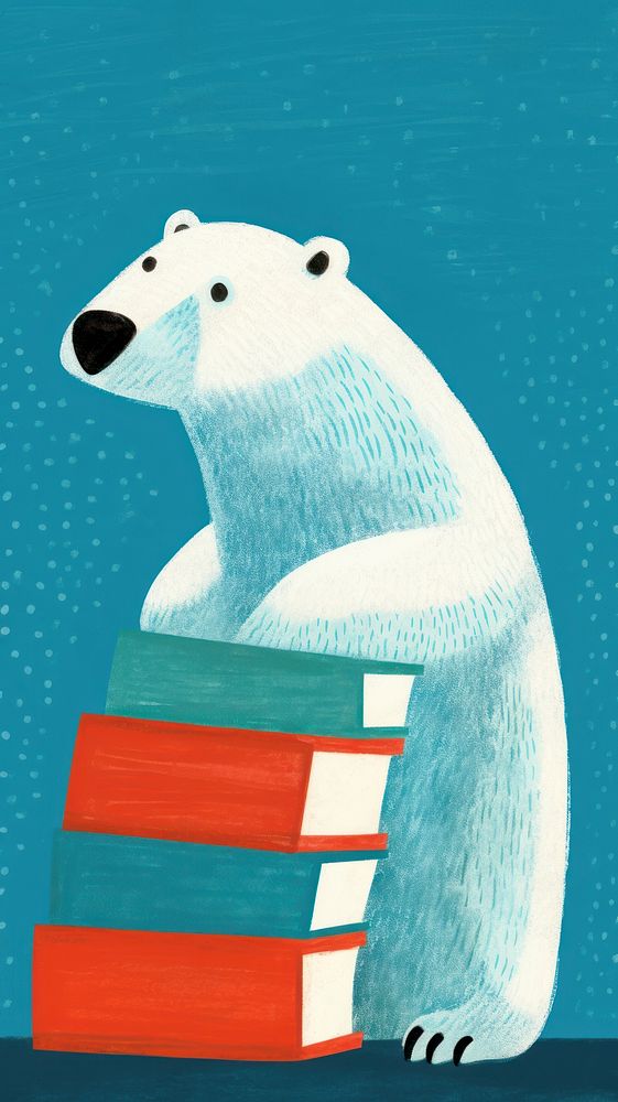 Cute polar bear animal mammal book.