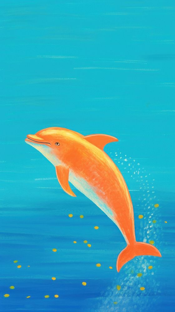 Cute dolphin animal underwater goldfish.