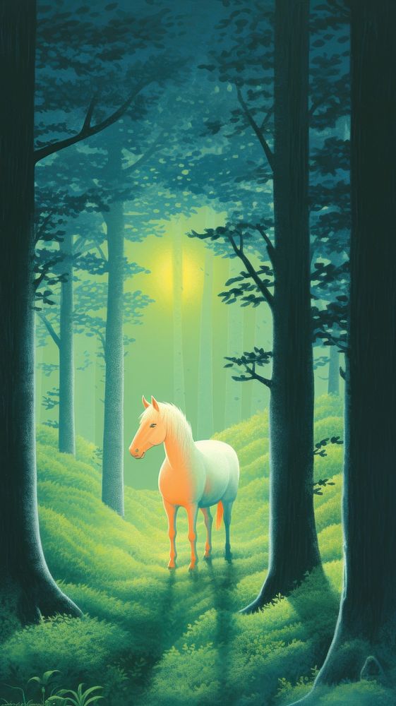 Cute horse in forest outdoors animal mammal.
