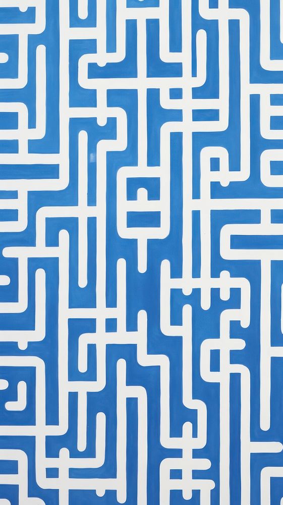 Chinese seamless blue and white labyrinth pattern maze.
