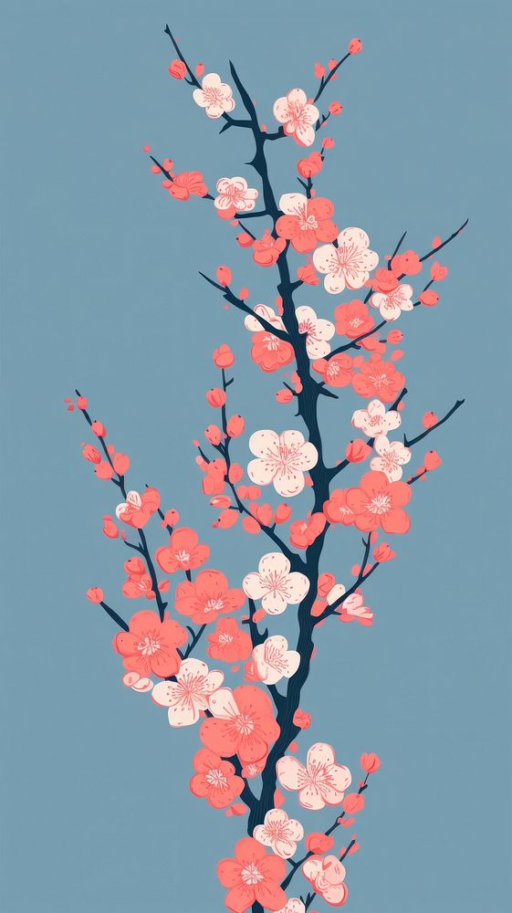 Chinese seamless plum blossom outdoors flower nature.