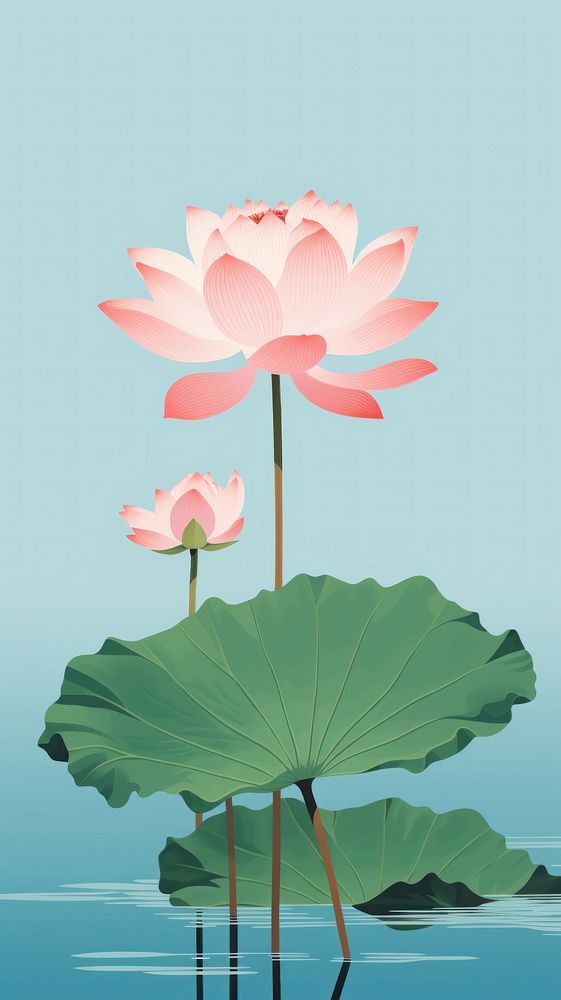 Chinese seamless lotus vintage flower plant lily.