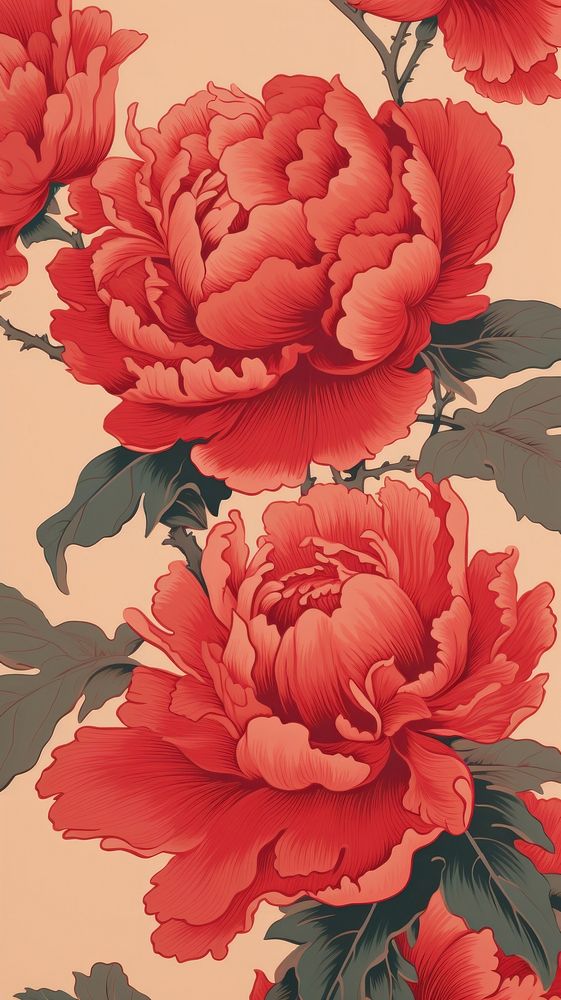 Chinese seamless peony vintage art | Premium Photo Illustration - rawpixel