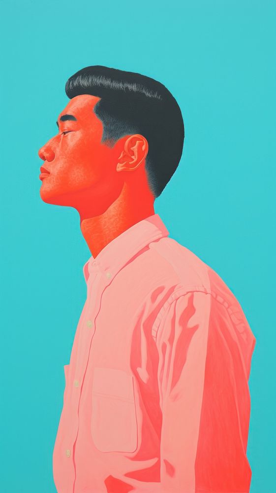 Chinese man art portrait painting.