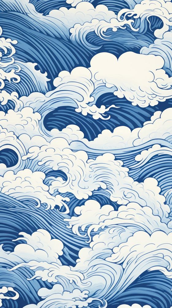 Chinese seamless element blue and white art outdoors pattern.
