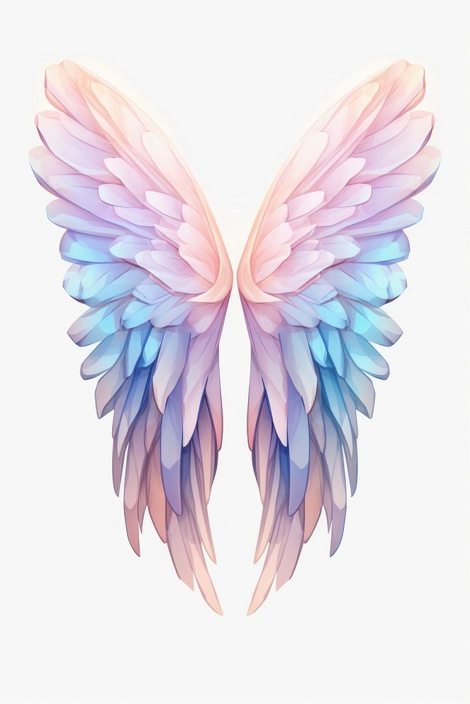 Wings angel art white background.