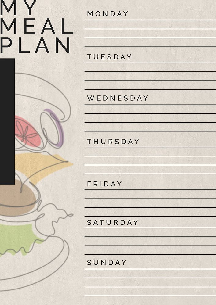 Meal  planner template design