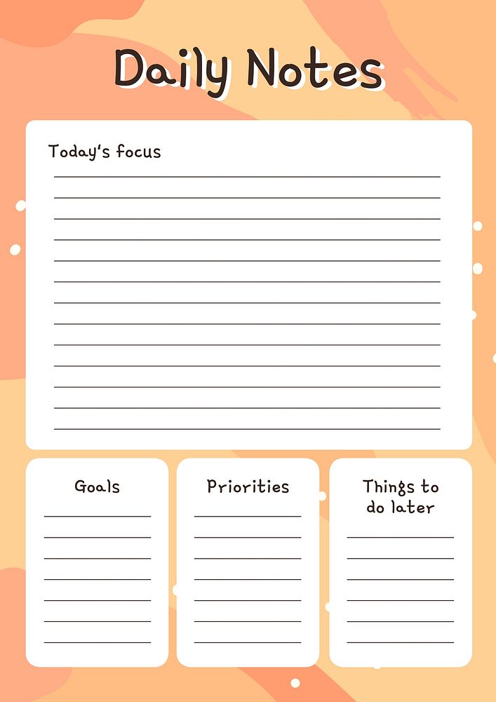 Daily notes planner template design | Premium Photo - rawpixel