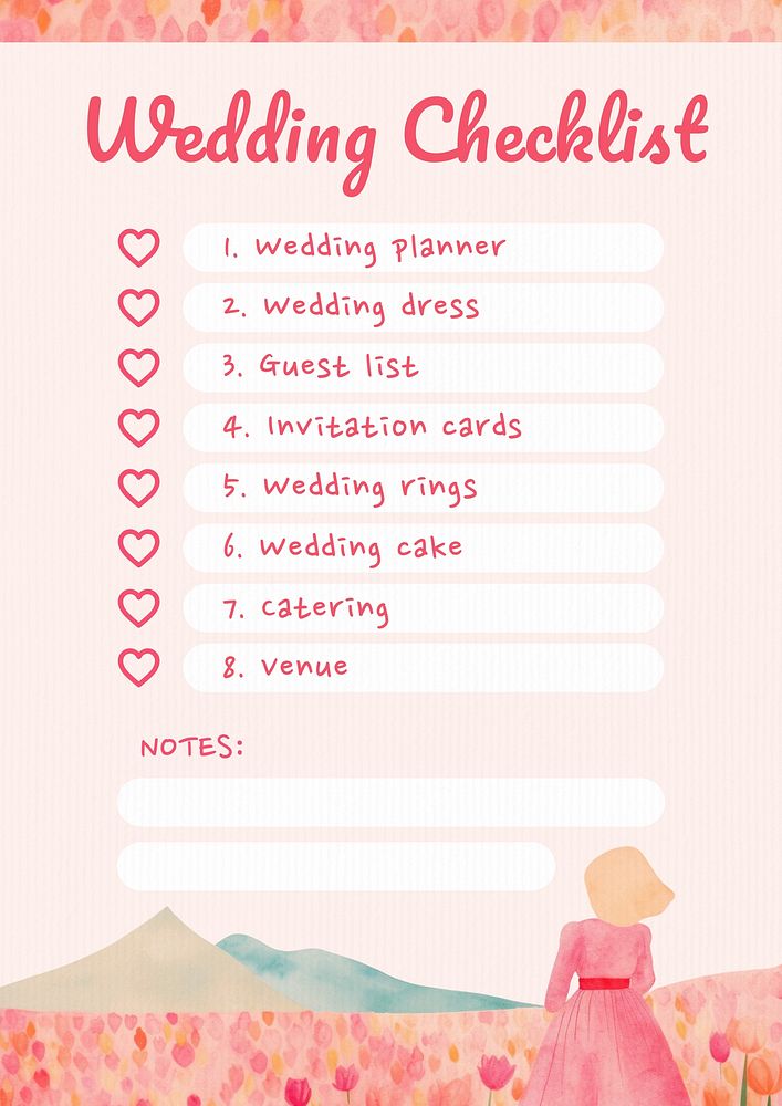 Wedding checklist planner template design