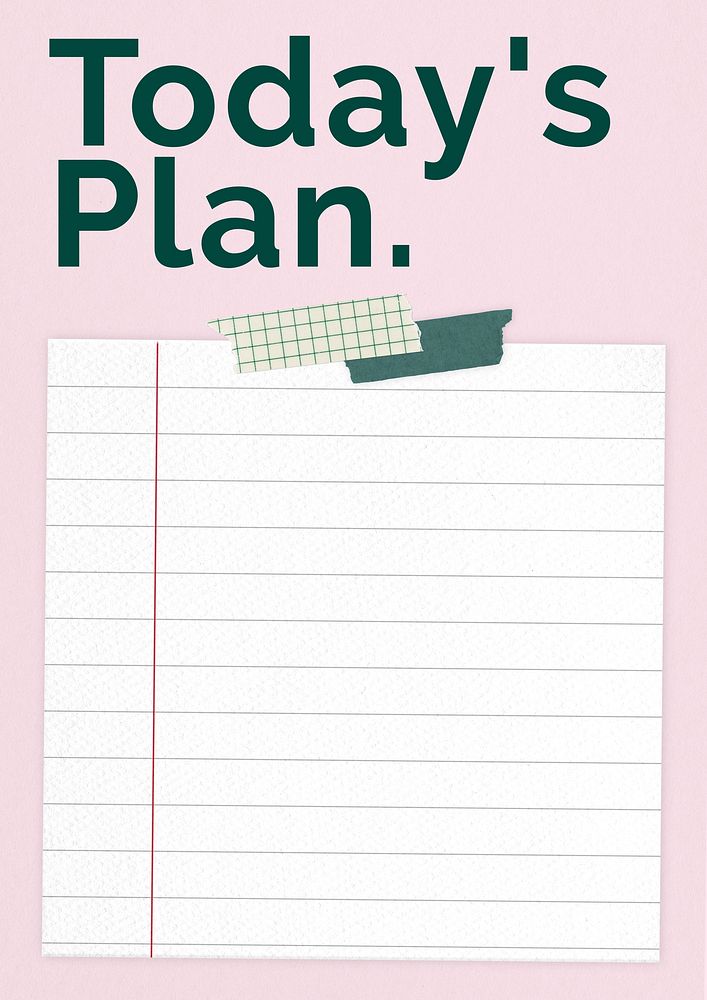 Today's plan planner template design