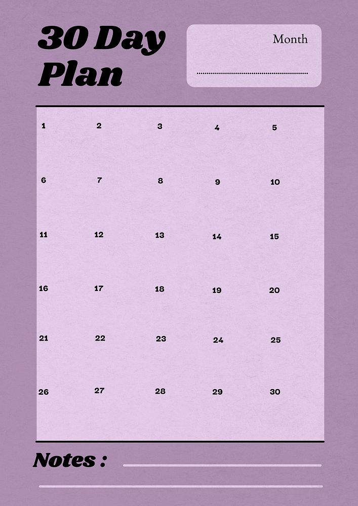 Monthly plan planner template design