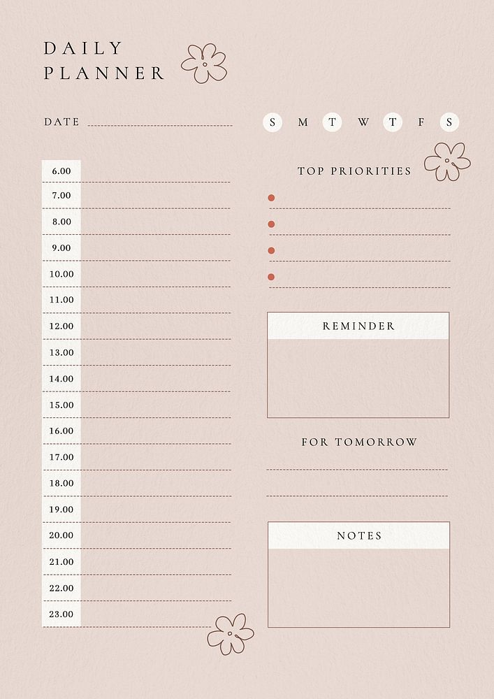 Daily  planner template design