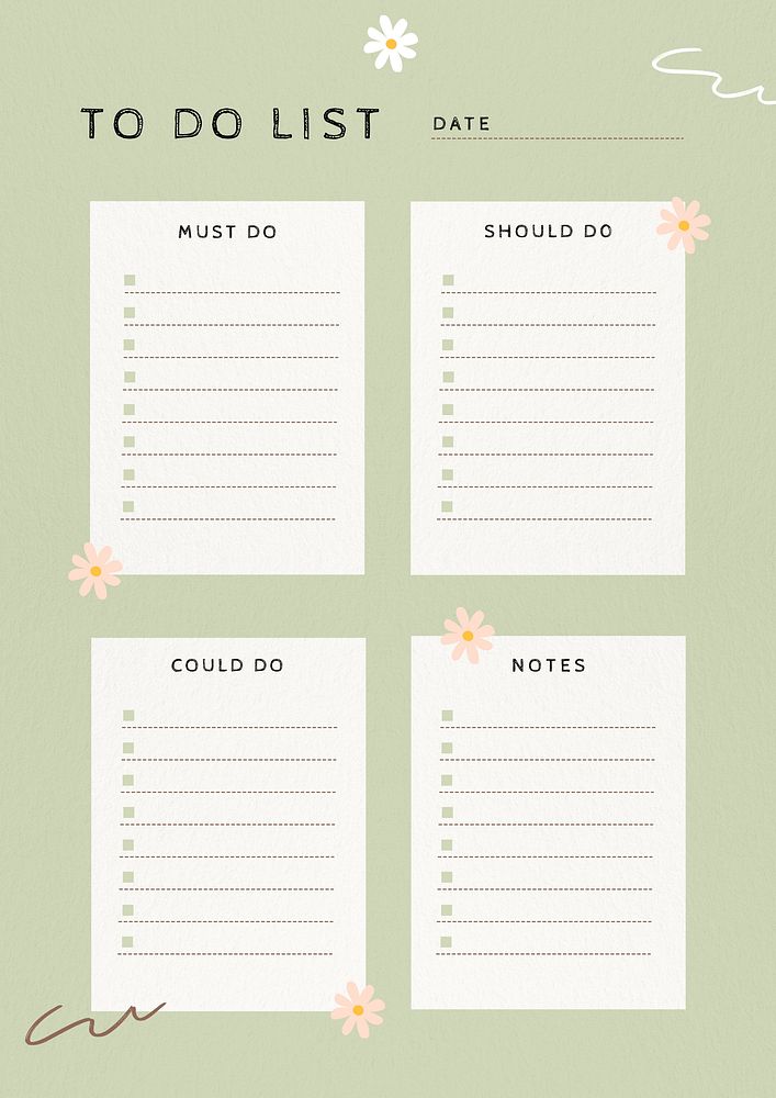 To do list planner template design