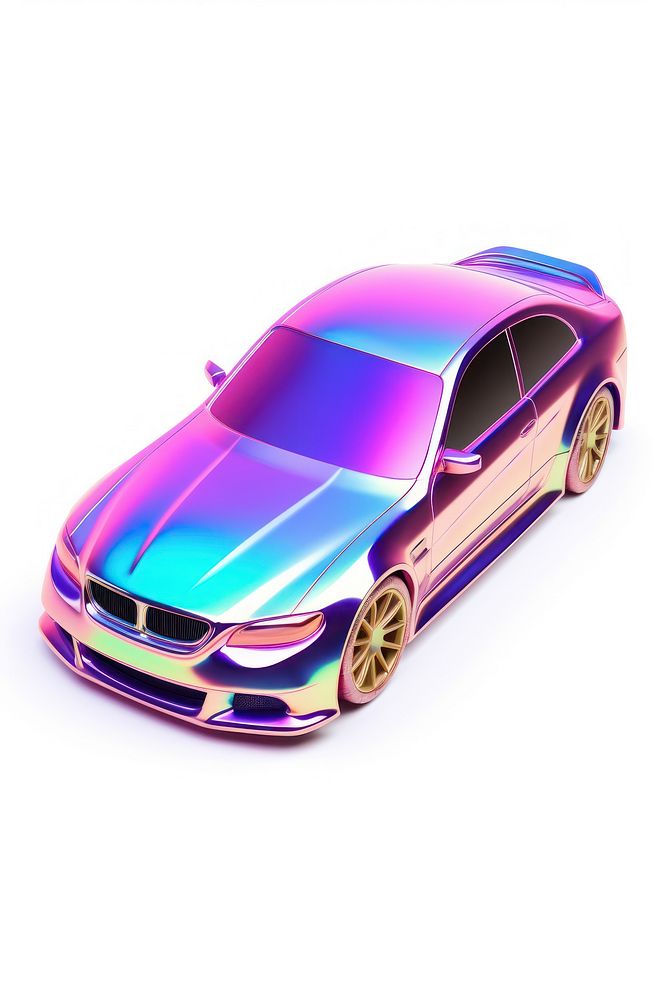 A car icon iridescent vehicle purple wheel.