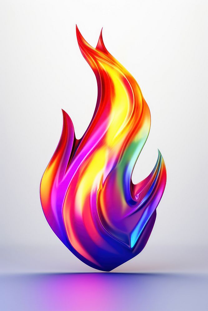 A fire icon iridescent creativity abstract graphics.
