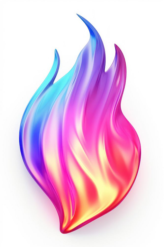 A fire icon iridescent white background creativity graphics.