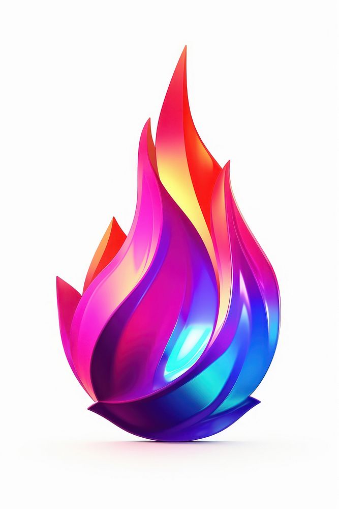 A fire icon iridescent white background creativity chandelier.