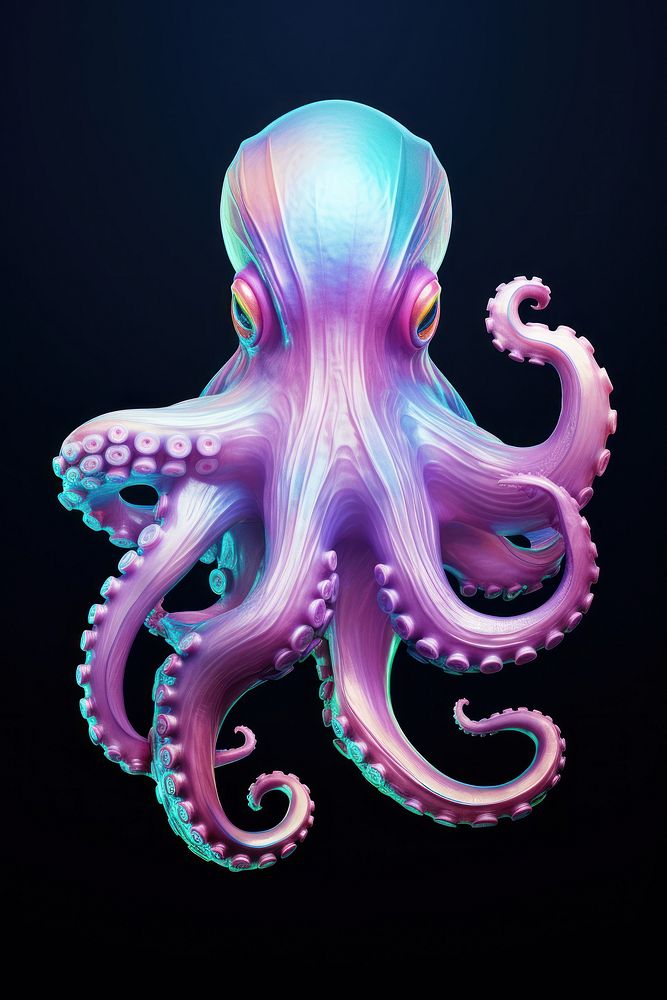 A Octopus icon iridescent octopus animal nature.
