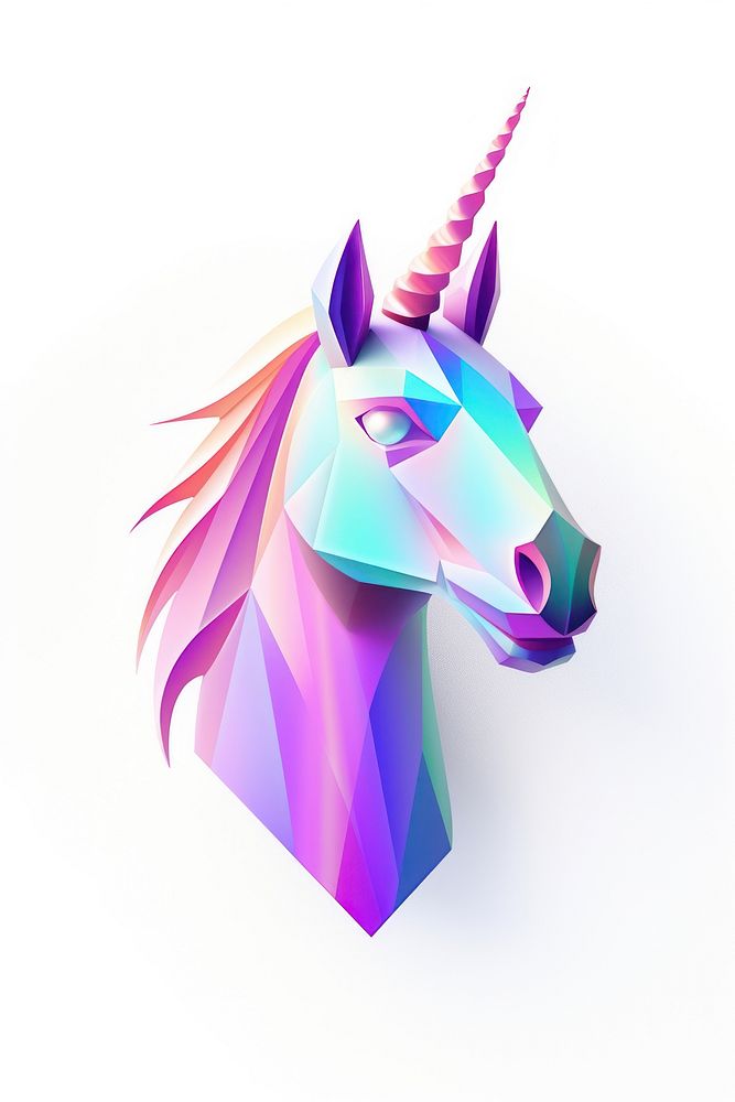 A minimal Unicorn icon iridescent animal mammal purple.