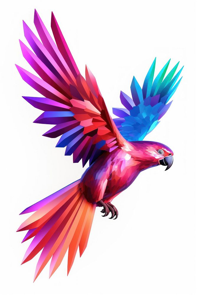 A parrot icon iridescent animal flying bird.