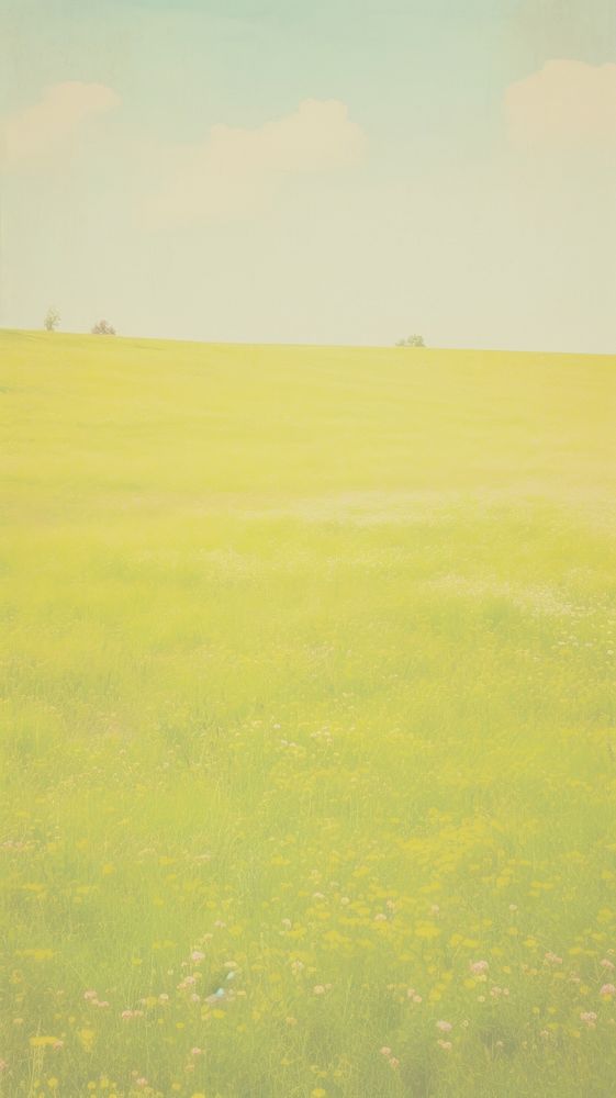 Meadow with farm in the background land backgrounds grassland. AI generated Image by rawpixel.
