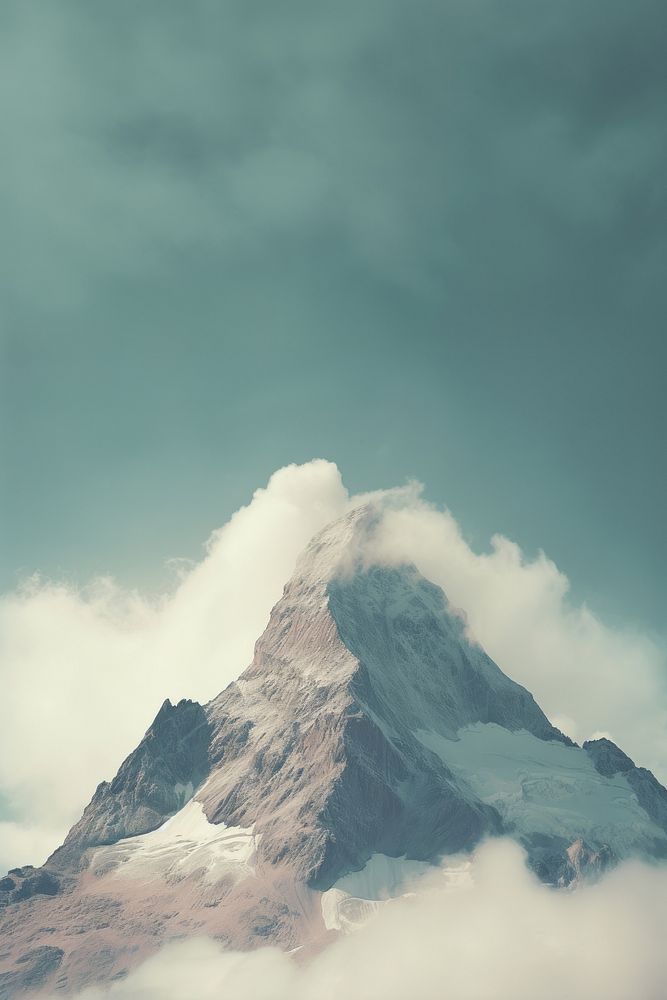 A snow mountain outdoors nature cloud.